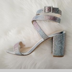 NEW Bagdley Mischka Multicolor Glitter Sandals 7